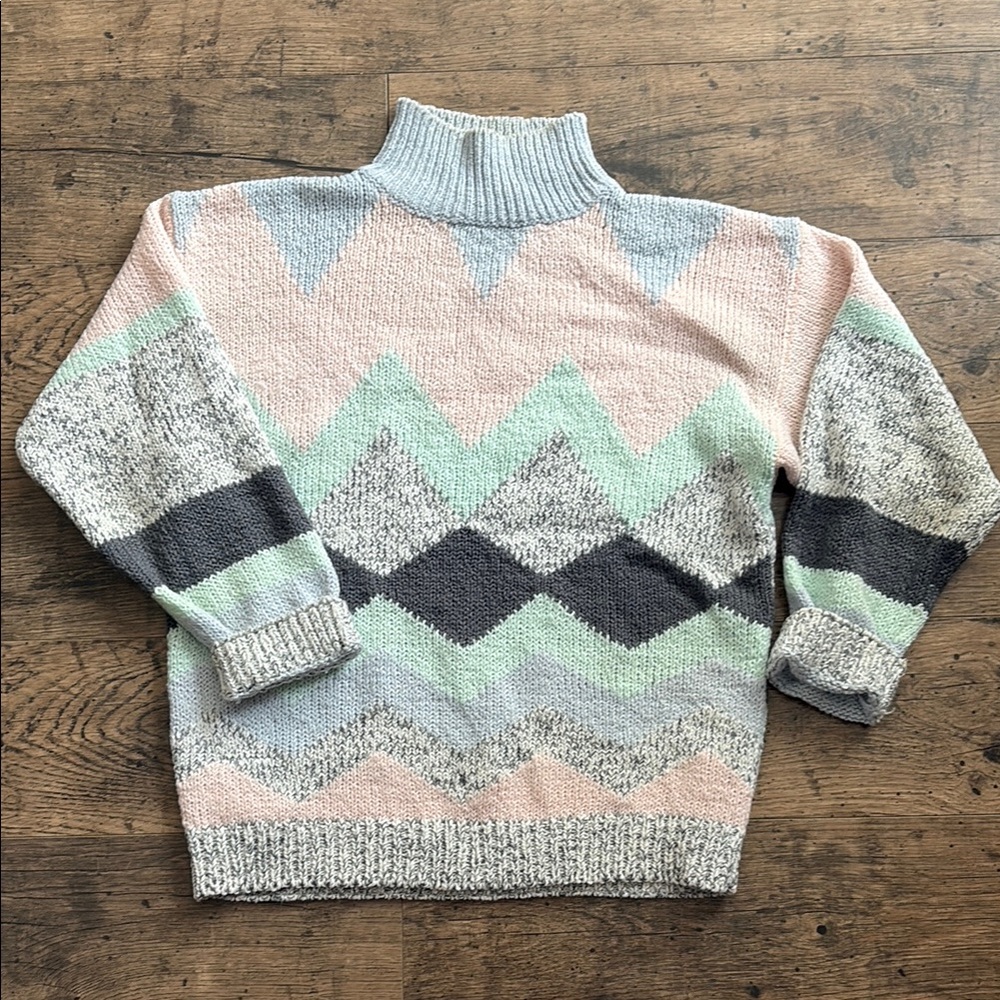 Vintage pastel ski-style sweater